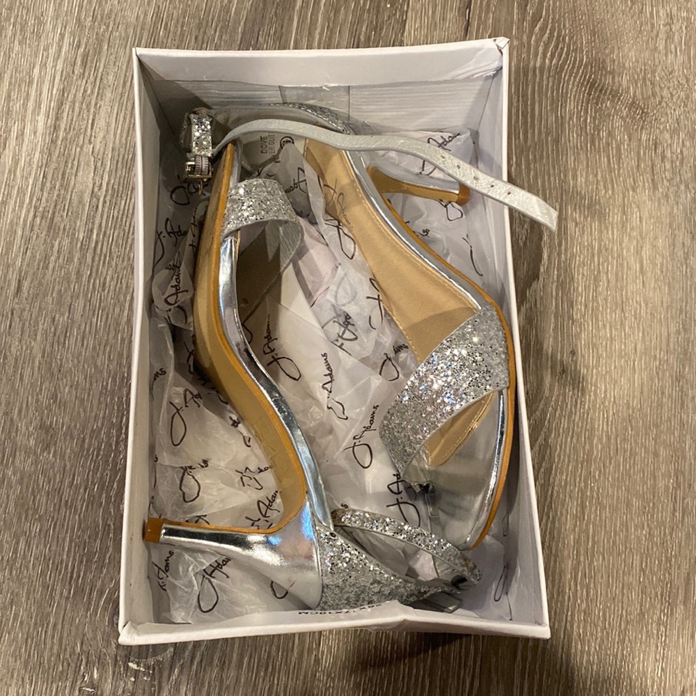 Silver Glitter Heels